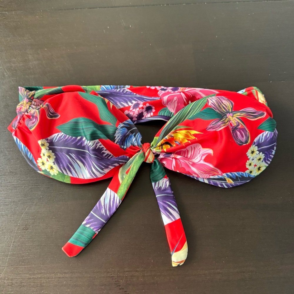 Brazilian Vibrant Red and Purple Bikini Top Swimwear Size S